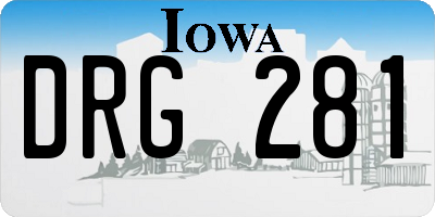 IA license plate DRG281