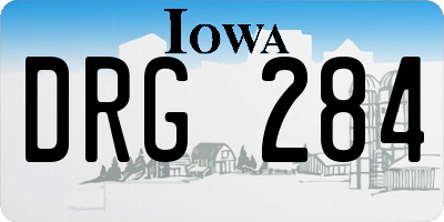 IA license plate DRG284