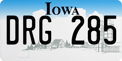 IA license plate DRG285