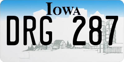 IA license plate DRG287