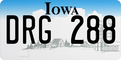 IA license plate DRG288