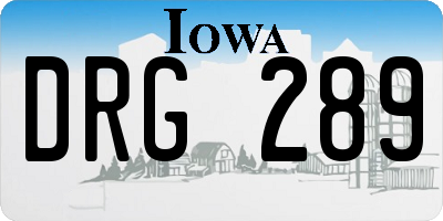 IA license plate DRG289
