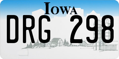 IA license plate DRG298