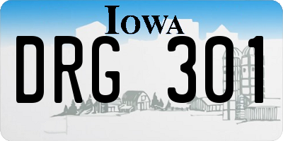 IA license plate DRG301