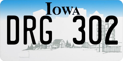 IA license plate DRG302