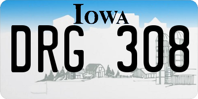 IA license plate DRG308