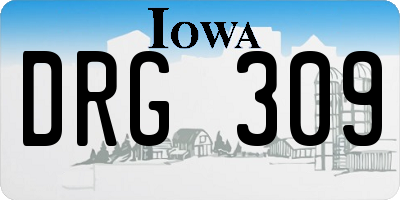 IA license plate DRG309