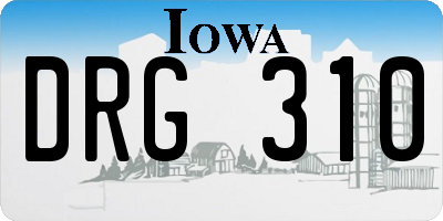 IA license plate DRG310