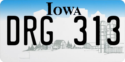 IA license plate DRG313