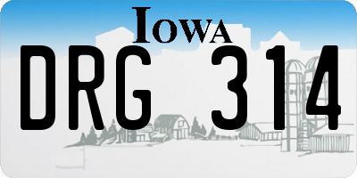 IA license plate DRG314