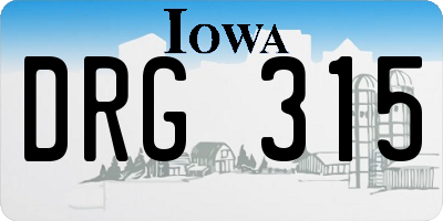 IA license plate DRG315