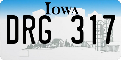 IA license plate DRG317
