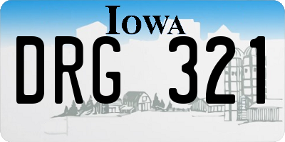 IA license plate DRG321