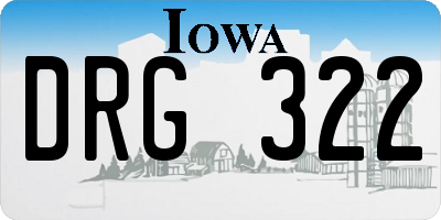 IA license plate DRG322