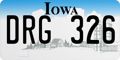 IA license plate DRG326