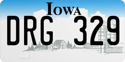 IA license plate DRG329