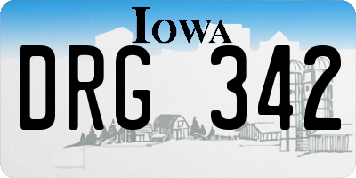 IA license plate DRG342