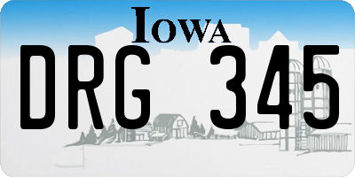 IA license plate DRG345