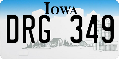 IA license plate DRG349