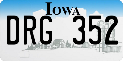 IA license plate DRG352