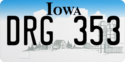 IA license plate DRG353