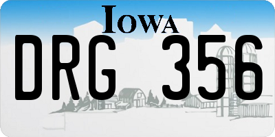 IA license plate DRG356
