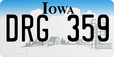 IA license plate DRG359