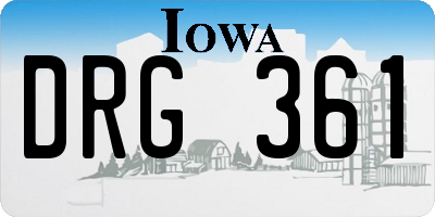 IA license plate DRG361