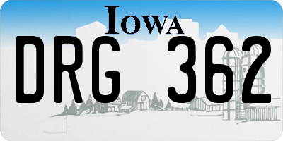 IA license plate DRG362