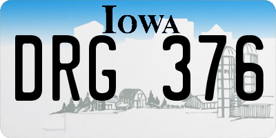IA license plate DRG376