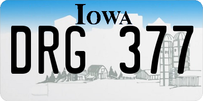 IA license plate DRG377