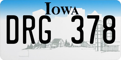 IA license plate DRG378