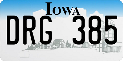 IA license plate DRG385