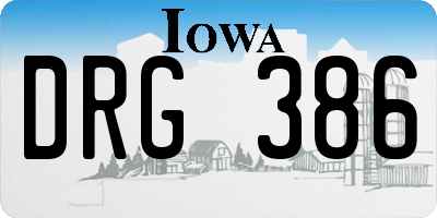 IA license plate DRG386