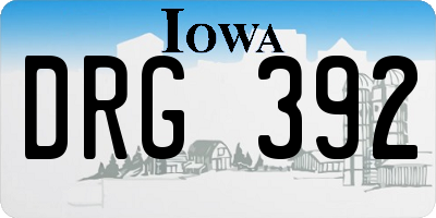 IA license plate DRG392