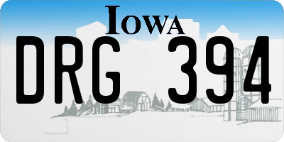 IA license plate DRG394