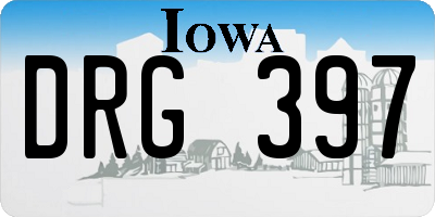 IA license plate DRG397