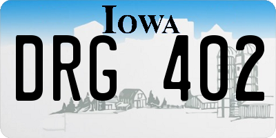 IA license plate DRG402