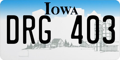 IA license plate DRG403