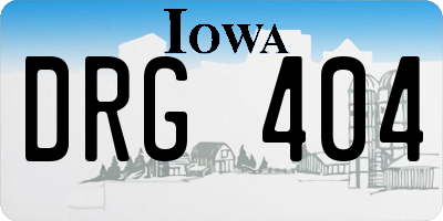 IA license plate DRG404