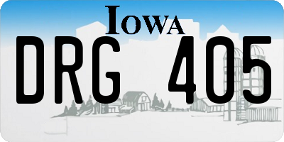 IA license plate DRG405