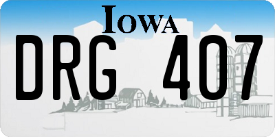 IA license plate DRG407