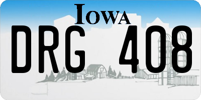 IA license plate DRG408