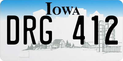 IA license plate DRG412