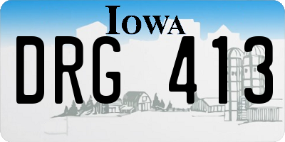 IA license plate DRG413