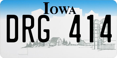 IA license plate DRG414