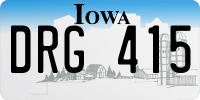 IA license plate DRG415