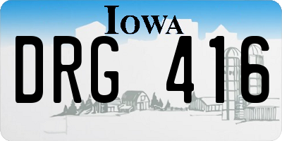 IA license plate DRG416