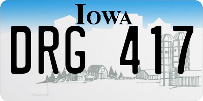 IA license plate DRG417