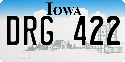 IA license plate DRG422
